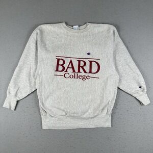 Vintage 90s Bard College Champion Reverse Weave Sweatshirt Men's Large Gray